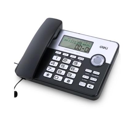 得力（deli）795电话类 大容量储存 高清通话 闹钟功能 日期显示 铃声可选 商务家用固定电话